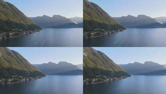 日落时，意大利阿尔卑斯山中部com湖的美丽区域全景。高清在线视频素材下载