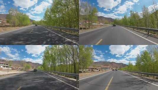 开车第一视角沿途风景 行驶在公路上高清在线视频素材下载