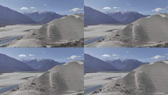 西藏派墨公路雪山车辆行驶航拍高清在线视频素材下载