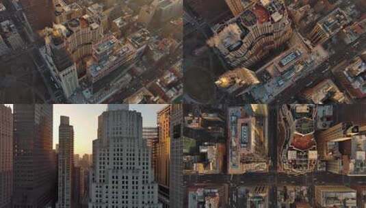 4K城市航拍纽约曼哈顿城市日出南公园大道高清在线视频素材下载