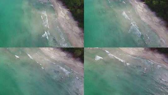 哥斯达黎加卡韦塔蓬塔乌瓦的无人机视图。热带海滩。4K视频高清在线视频素材下载