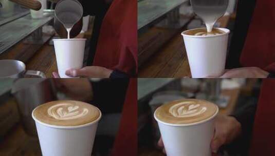 咖啡师准备咖啡的特写高清在线视频素材下载