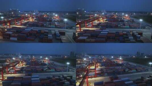 岳阳城陵矶国际集装箱码头高清在线视频素材下载