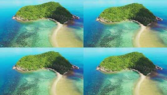 海上郁郁葱葱的小岛高清在线视频素材下载