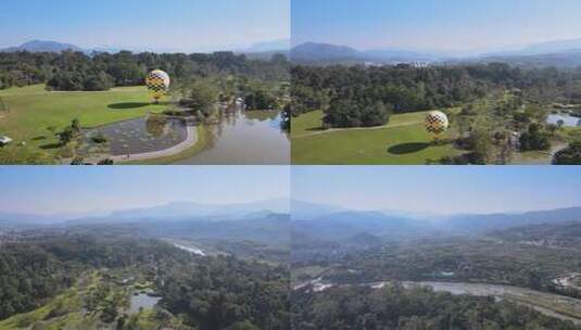 西双版纳植物园热气球高清在线视频素材下载