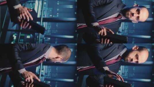 垂直视频数据中心工程师着眼于大型机诊断高清在线视频素材下载