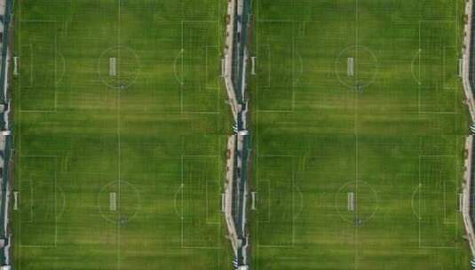地中海岸边的足球训练基地鸟瞰4 K高清在线视频素材下载