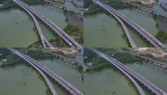 安徽省铜陵市上水桥枢纽航拍风光高清在线视频素材下载