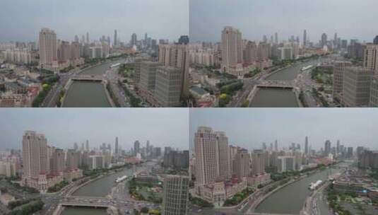 天津城市风光建筑航拍高清在线视频素材下载