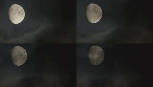 乌云月亮高清在线视频素材下载