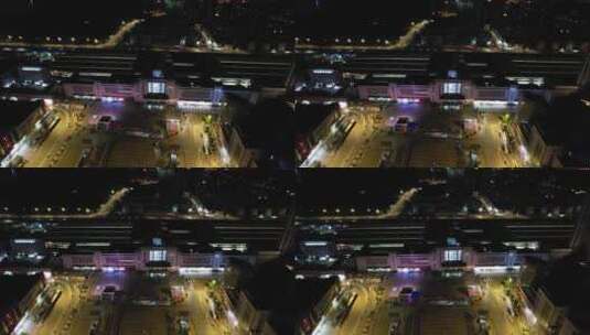 江苏徐州火车站夜景灯光高清在线视频素材下载