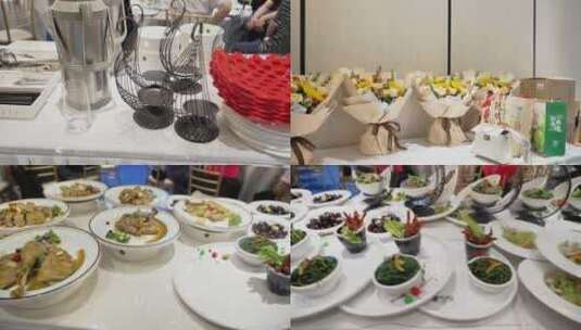 （合集）婚庆宴席的餐具和菜系高清在线视频素材下载