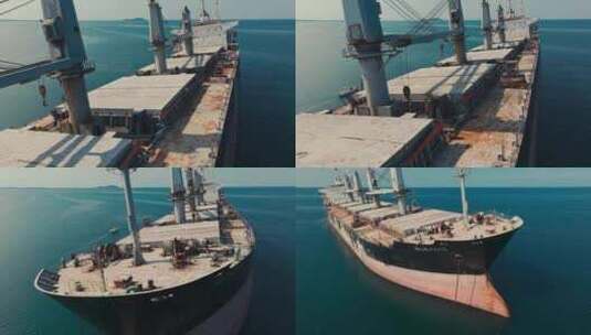 航拍布鲁威斯号巨轮高清在线视频素材下载