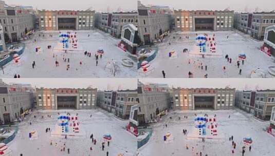中国黑龙江哈尔滨老道外中华巴洛克大雪人高清在线视频素材下载