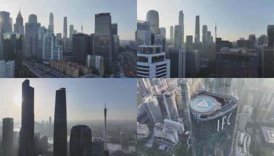 广州国际金融中心航拍高清在线视频素材下载