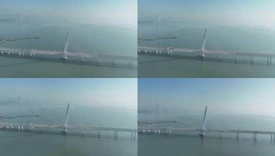 深圳湾公路大桥航拍跨海大桥海上桥梁交通高清在线视频素材下载