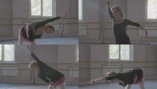 练习芭蕾舞的女人高清在线视频素材下载