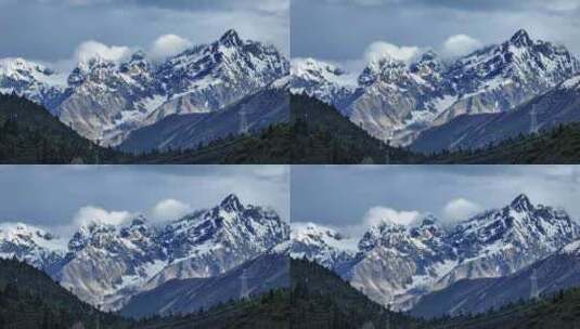 川藏线秘境然乌镇雪山0105高清在线视频素材下载