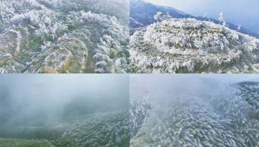 航拍雪峰山雪景素材高清在线视频素材下载