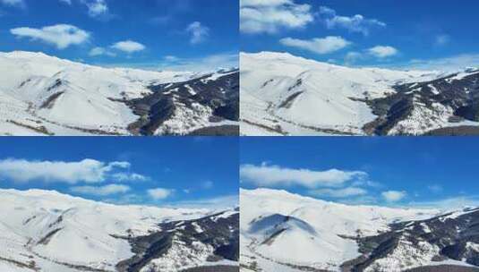 壮丽雪山风景，白雪覆盖绵延群山高清在线视频素材下载