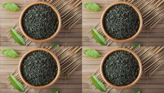 桌子上的茶叶特写高清在线视频素材下载