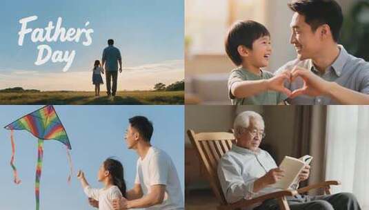 父亲节 父亲陪伴孩子的一生 拥抱父亲高清在线视频素材下载