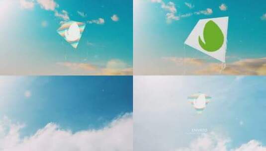 彩色风筝标志动画LOGO展示AE模板高清AE视频素材下载