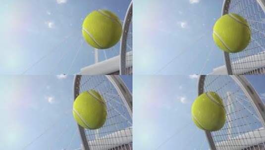 专业运动网球拍网球场logo演绎高清AE视频素材下载