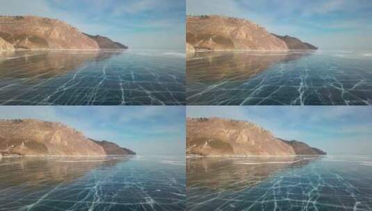 贝加尔湖上的裂缝高清在线视频素材下载