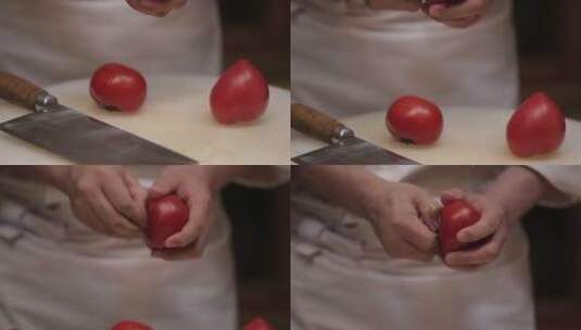 厨师切西红柿 (5)高清在线视频素材下载