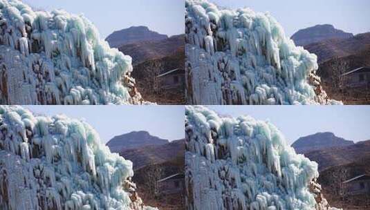 沕沕水 沕沕水景区 沕沕水冰瀑  冰川高清在线视频素材下载