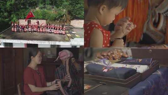 4K瑶族人文 服饰 手工艺品高清在线视频素材下载