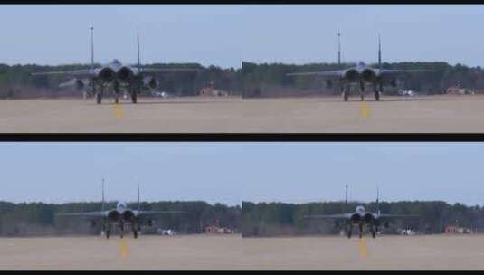 战斗机在跑道上滑行高清在线视频素材下载
