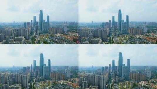 航拍广西南宁东盟商务区高楼高清在线视频素材下载