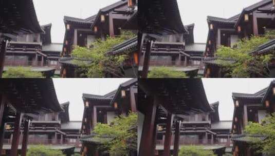 杭州大兜路香积寺建筑高清在线视频素材下载
