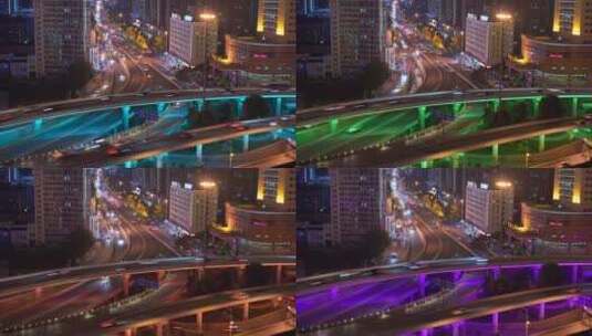 城市立交桥车流延时高清在线视频素材下载