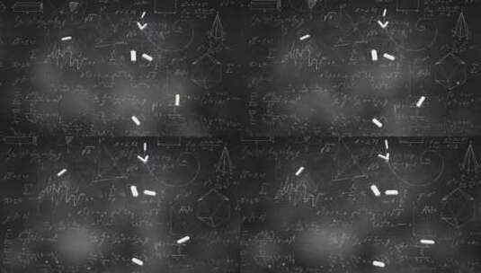 特写数学公式和黑板上的元素学校 (1)高清在线视频素材下载