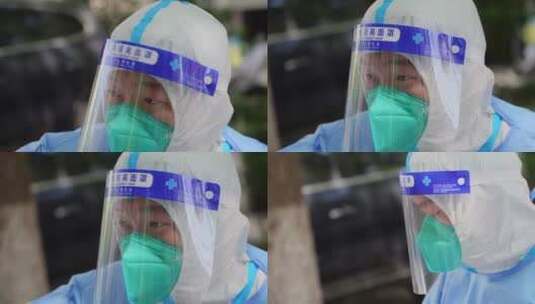上海疫情下防疫人员核酸检测排队做核酸高清在线视频素材下载