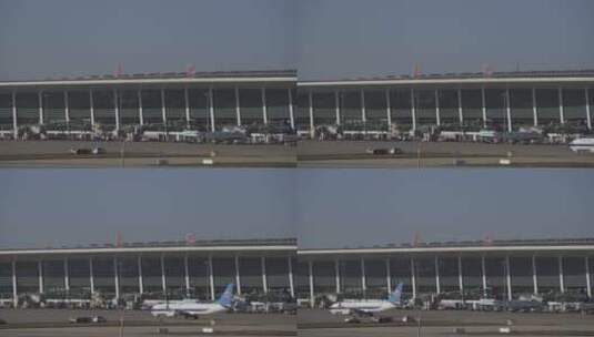 郑州 新郑机场 飞机 滑行 交通高清在线视频素材下载
