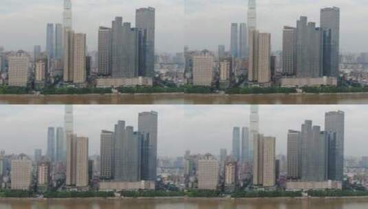 航拍湖南长沙湘江路CBD城市高楼高清在线视频素材下载