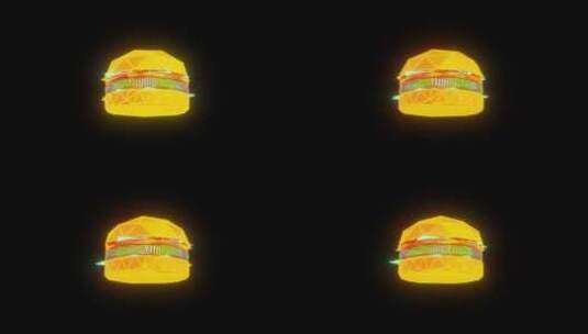 赛博朋克招牌正视汉堡包通道高清在线视频素材下载