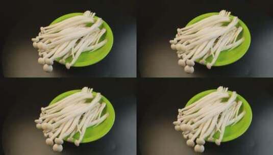 食物海鲜菇白玉菇高清在线视频素材下载