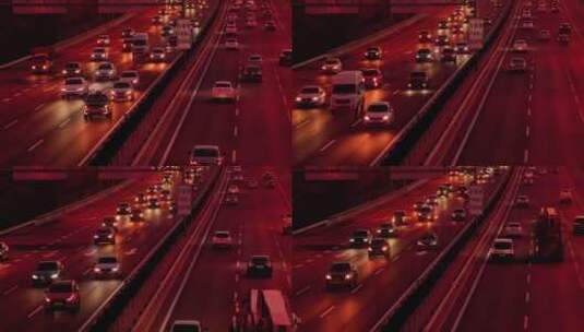 侧前方拍摄北京五环主路交通车流高清在线视频素材下载