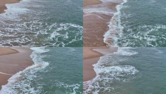4K大海海岸线浪花拍打沙滩6高清在线视频素材下载