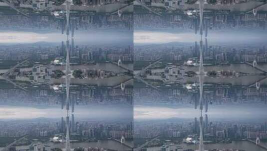 广州城市盗梦空间镜像空镜视频高清在线视频素材下载