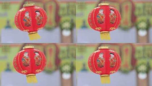 春节挂红灯笼高清在线视频素材下载