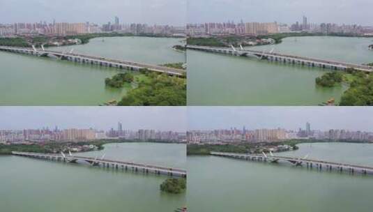 无锡蠡湖大桥航拍4K视频高清在线视频素材下载