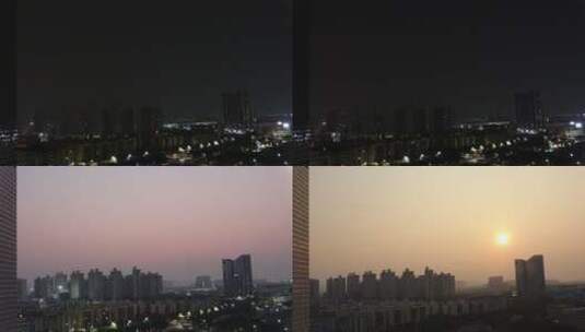 4K延时-从夜晚道路到太阳升起的全过程高清在线视频素材下载