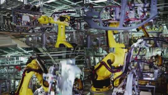 汽车工厂机器人现代化生产高清在线视频素材下载
