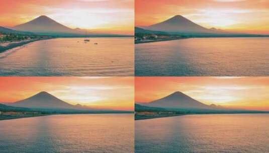 印度尼西亚阿梅德海滩的日落高清在线视频素材下载
